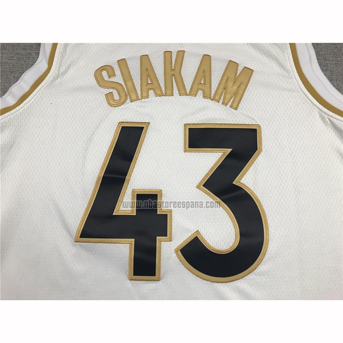 Camiseta Golden Edition Toronto Raptors Pascal Siakam NO 43 Blanco